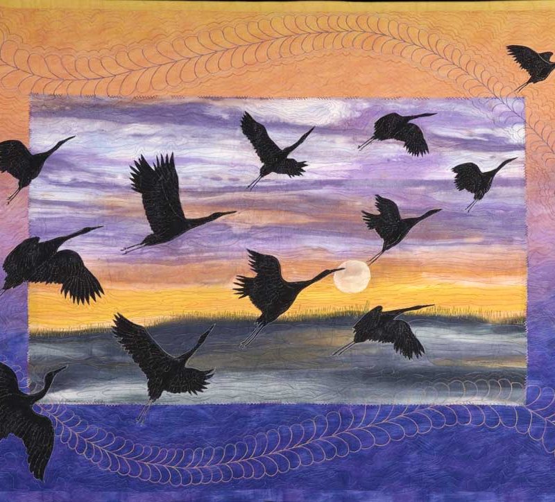 Flying away, 120x89 cm. 2006, adapted from Caryl Gabriel Fallert's pattern